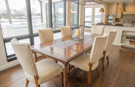 Home dining area with views overlooking the river