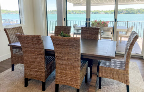 Dining table overlooking the lake